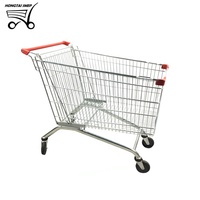 HT-EU240 Litres Standard Supermarché Shopping Chariot fil métal panier chariot Logo Printed1080 * 580*1000mm