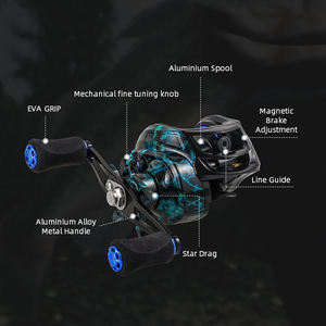 ANGLE LASER PAINTキャスティングホイールリーフィッシング7.<span class=keywords><strong>2</strong></span>:1ギア比10 KG最大ドラッグメタルロッカー池用バイターカスターリール - Product Image 4