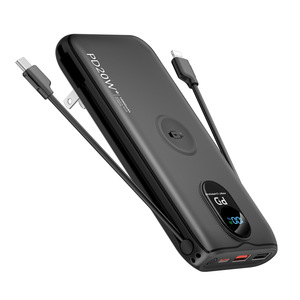 Batterie externe 10000 mAh pliable avec prise secteur intégrée, <span class=keywords><strong>chargeur</strong></span> sans fil pour smartwatch, charge rapide 20W PD, câbles intégrés Type-C, idéal pour les voyages - Product Image 2