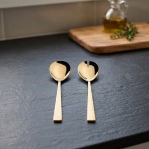Gold <b>Salad</b> Servers Serving Spoon And Fork Set Elegant Kitchen Utensils Metal <b>Salad</b> <b>Tools</b> - Product Image 1