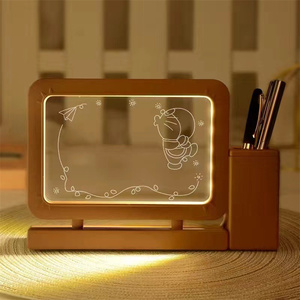 Tablero de acrílico para mensajes y notas, tablero de dibujo USB borrable para niños, luz nocturna Led 3D, control remoto de Color RGB para regalos de niños - Product Image 2