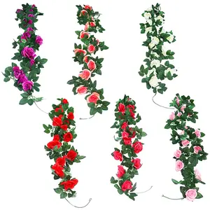 Fleur artificielle longue petite rose vigne petit thé rose vigne tuyau de chauffage décoration de la maison bande de fleurs petite rose vigne
