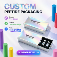 Boîte cadeau pour flacon de peptides avec insert de protection pour emballage holographique multi-flacons, carton personnalisé et présentoir de vente au détail