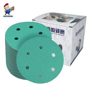 Disque de papier de sable de Base de Film vert de haute qualité 5 pouces 125MM P120 disque abrasif crochet et boucle disques de ponçage pour acier de voiture - Product Image 1