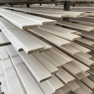 Plinthe en bois massif de pin radié, design moderne, peinte en blanc, à jointure à doigts, prix de gros abordable - Product Image 5