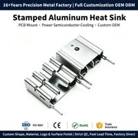 Dissipateur thermique en aluminium personnalisé sur mesure, monté sur circuit imprimé, pour alimentations électroniques