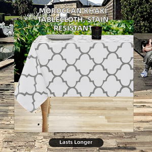 Moroccan Printed <b>Tablecloth</b> Customized <b>Rectangle</b> Polyester Stain Resistant Indoor Outdoor Dining Table Cover OEM ODM - Product Image 2