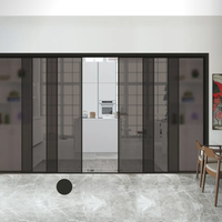 Porte coulissante en alliage d'aluminium sur mesure, verre trempé, étanche, insonorisée, minimaliste, pour usage intérieur, balcon, cuisine