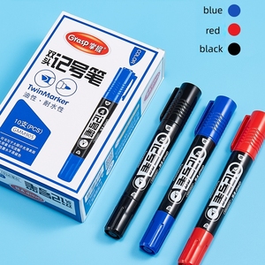 Marqueur à double pointe à base d'huile, 1,3/6 mm, lot de 10, 3 couleurs, best-seller, adapté à l'écriture sur divers matériaux - Product Image 6