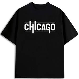T-shirt imprimé Chicago pour homme, 100 % coton, coupe classique, col rond, 180 GSM, modèle MBT-816746087, expédié depuis l'entrepôt américain - Product Image 1