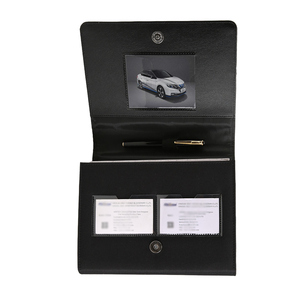 Pu <strong>Leather</strong> Car Manual Holder Car Manual <strong>Folder</strong> Vehicle <strong>Folder</strong> Made of Textile Car <strong>Documents</strong> Holder Zip Custom Logo - Product Image 1