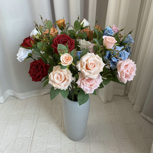 Rosas Artificiales de 65cm de Meiyu Craft Flower Factory, Tela Cepillada, Decoración para Bodas y Hogar, Arreglos Florales - Product Image 1