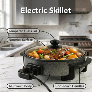 Hot Selling Multifunctional Deep Grill <b>Pan</b> Pizza Maker <b>Egg</b> Fry Cooking Pot Electric Skillets with Lids - Product Image 2