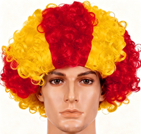 Perruque Afro pour supporters de sport, idéale pour les matchs de football, les défilés de carnaval, les fêtes d'Halloween, les cosplay et comme accessoire photo. Vente en gros.