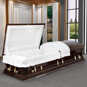 Ataúd Funerario de Madera Sólida de Alta Calidad, Estilo Norteamericano, Garantía de 3 Años, Muebles de Madera Hechos a Mano para Accesorios de Ataúd - Product Image 5