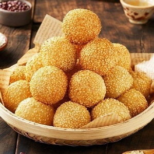Boules de riz glutineux glacé au sésame, garniture aux haricots rouges, vente en gros, dessert asiatique, collation pour la restauration - Product Image 4