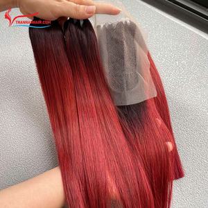 Paquet de trame droite d'os de couleur ombrée extensions de cheveux humains remy vietnam crus - Product Image 5