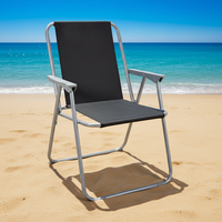 Chaise pliante de camping en métal moderne pour l'extérieur - Chaise de plage portable