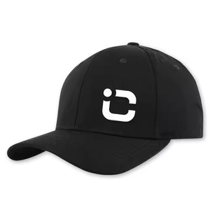 Cappellino da Baseball con chiusura posteriore in cotone nero a 6 pannelli con cappellino da Baseball personalizzato con toppa in gomma - Product Image 2