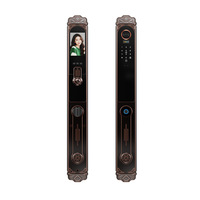 Serrure de Porte Double en Alliage de Zinc pour Villa de Luxe avec Reconnaissance Faciale, Empreinte Digitale, Clavier, Carte Mémoire et Wi-Fi HuiXiang Cloud