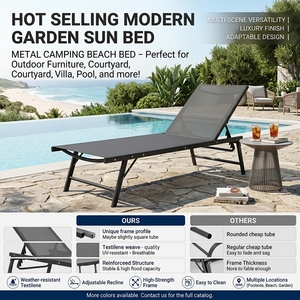 Silla de Playa <span class=keywords><strong>Plegable</strong></span> de Malla de PVC Resistente y Transpirable, <span class=keywords><strong>Tumbona</strong></span> Reclinable Multiposición para el Borde de la Piscina - Product Image 2