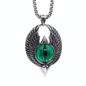 Collier pendentif œil d'aile en acier inoxydable, bijou unisexe, cadeau 216076 - Product Image 5