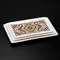 Assiette rectangulaire empilable en mélamine, vaisselle d'hôtel
