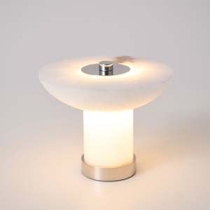 Alabaster Table Lamp Metal Nordic Modern Luxury Villa Bedroom Bedside Hotel Desk Stone Mushroom Art Decorative Night <b>Light</b> - Product Image 5
