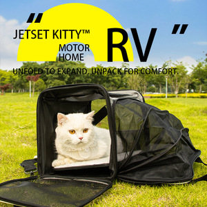 <b>Pet</b> <b>Carrier</b> Soft-Sided Mesh Zipper Closure Portable Expandable For Cats Outdoor Travel Car Use 10 Kg Max Weight - Product Image 2