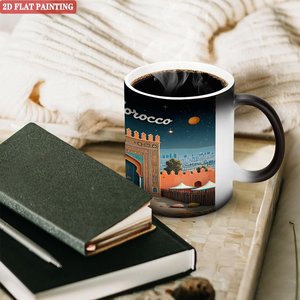 Art Craft DIY Blank Mug 11oz Frosted Black Ceramic Heat Sensitive Color Changing <b>Magic</b> <b>Cup</b> - Product Image 3