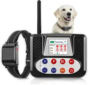 Système de clôture sans fil pour chien Clôture électrique avec grand écran LCD Collier de dressage portable pour chien Signal 2.4G Murs pénétrants