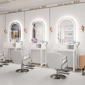 Modern Salon Makeup Table With Mirror Aluminum Beauty Workstation <b>Dressing</b> Desk for Hair Salon Studio - Product Image 6