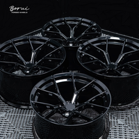 Borui velg desain cekung aluminium tempa 6061-T6 hitam digosok untuk roda mobil penumpang IS350 Model 3 M4 M50i