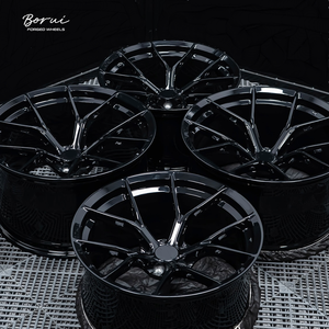 Jantes Borui en aluminium forgé 6061-T6 noir, design concave, finition noir brossé foncé pour voiture de tourisme, modèle IS350, modèle 3, M4, M50i - Product Image 2