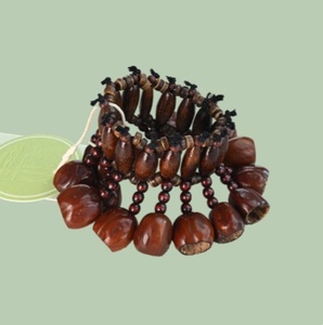 Pulsera de cascabel de cáscara de nuez natural, estilo étnico, sonajero de mano, accesorio de sonido terapéutico para yoga y meditación - Product Image 4
