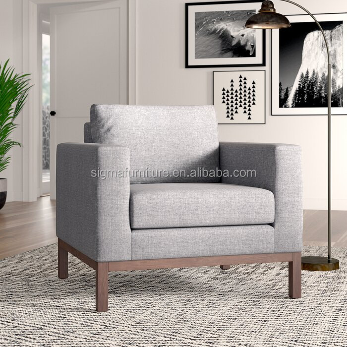 Leisure living room set cheap sofas for sale Square Arms chairs indoor furniture Upholstered Armchair