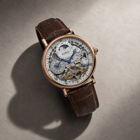 Nuevo Reloj Mecánico de Alta Gama para Hombre, de Aleación, con Doble Hora, Estilo Ejecutivo, con Puntero, 43 mm, Resistente al Agua 30 m, de Cuerda Automática