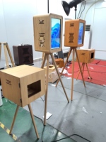 Photomaton double face, photomaton miroir magique d'un côté avec mini PC, d'un côté avec panneau iPad