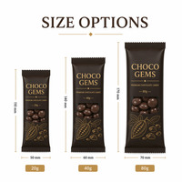 Sachets d'emballage alimentaire en plastique Mylar à fenêtre, plats, individuels, pour bonbons au chocolat, dragées et cadeaux