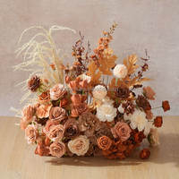 Groothandel Bruine Kunstbloemen Bruiloft Herfst Bruiloft Gangdecoratie Bloemstukken Ceremonie Evenement Decoratie