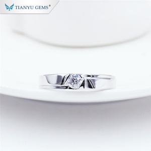 Tianyu <b>Men</b> Jewelry 925 Sterling <b>Silver</b> Gold Plated 18k Solitaire Moissanite Engagement Wedding <b>Ring</b> for Man - Product Image 1