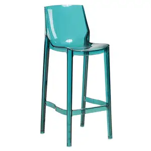 耐用设计批发酒店俱乐部实用亚克力高杆凳家用厨房书桌餐椅透明靠背吧椅