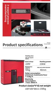 Super-large Freestanding Indoor Wind-heated Particle Combustion Heating <b>Stove</b> 1000m Heating Area 100KW Power Rapid Efficient - Product Image 6