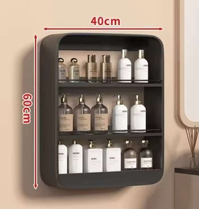 Étagère murale sans perçage pour salle de bain, design moderne et épuré, pour cosmétiques et articles de toilette, amovible - Product Image 1