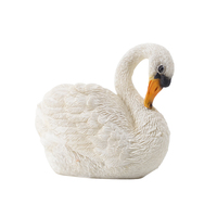 Dekorasi Luar Ruangan Polyresin Berbentuk Hewan Planter Taman Ornamen Resin Putih Swan Pot Bunga/