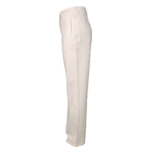 Jeans <span class=keywords><strong>Bianchi</strong></span> a <span class=keywords><strong>Vita</strong></span> <span class=keywords><strong>Alta</strong></span> e Gamba Dritta per Donna, 100% Denim di Cotone, <span class=keywords><strong>Pantaloni</strong></span> Ecologici Traspiranti con Lavaggio Regolare - Product Image 2