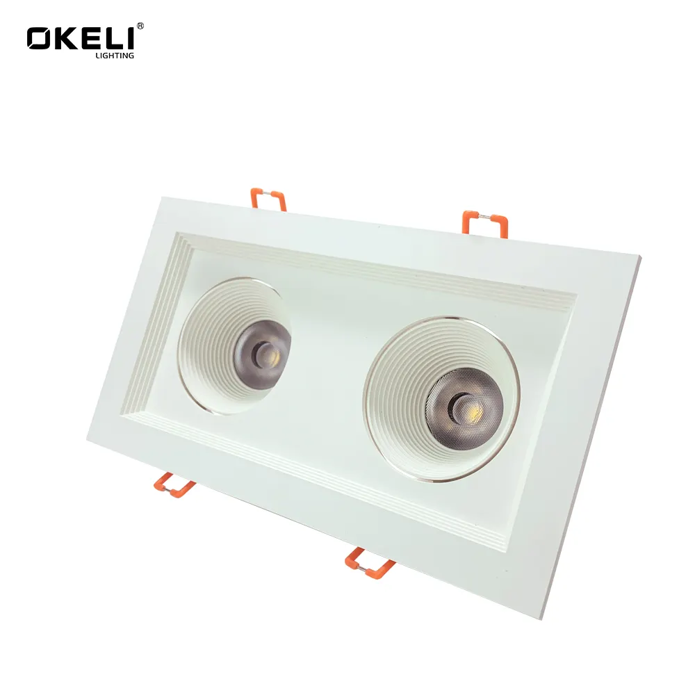 OKELI 4W 8W 16W Retangular Adjustable Double Head LED Housing Downlight Lamps