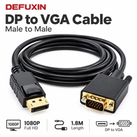 Câble DEFUXIN DP vers VGA 1,8 m 1080P Full HD, cordon convertisseur mâle-mâle pour PC, ordinateur portable, moniteur, projecteur, téléviseur