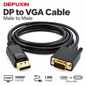 Câble DEFUXIN DP vers VGA 1,8 m 1080P Full HD, cordon convertisseur mâle-mâle pour PC, ordinateur portable, moniteur, projecteur, téléviseur - Product Image 1