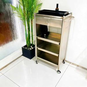 Carrito de Belleza Multifuncional para Salón de Belleza, Carrito de Peluquería de Acero Inoxidable Reforzado, Carrito de Servicio para Peluquería - Product Image 4